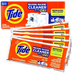 tide washing machine cleaner wipes with oxi refresher, 5 ct each