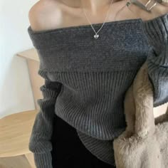 Off Shoulder Sexy Sweater Women Elegant Knitted Pullovers Korean Style Long Sleeve Fashion Autumn Winter Casual Jumpers SPECIFICATIONS Material: POLYESTER Collar: slash neck Elasticity: Slight Strech Style: Sexy & Club Season: Autumn/Winter Sleeve Length(cm): Full Thickness: Standard Material Composition: POLYESTER Release Date: Autumn 2024 Percentage of Material: 51%-70% 1Measurement In CM size Shoulder(cm) Bust(cm) Body Length(cm) Sleeve(cm) One Size 32 90 58 57 [New In Womens Fashion 2024 10 08] Mode Ulzzang, Estilo Harajuku, Autumn Knitwear, Downtown Outfits, Elegant Sweater, Streetwear Mode, Solid Sweaters, Vintage Preppy, Grey Knit Sweater