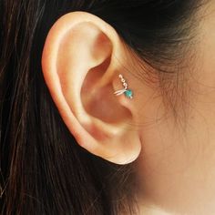 Turquoise Tragus Earring, Tragus Jewelry, Ear Cuff, Single Earring, Fake Ear Cuff, Silver Tragus Clip,non Pierced Earrings, Clip on Earrings - Etsy Fake Ear Cuff, Ear Cuff Silver, Vintage Diamond Earrings, Non Pierced Earrings, Tragus Jewelry, Tragus Earring, Nose Piercings, Vintage Drop Earrings, Jewelry Ear