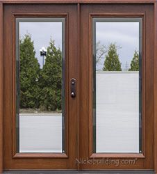 two double doors with glass on each side