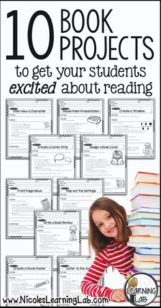 the 10 book projects to get your students excited about reading with text overlays