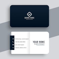 an open business card mock up on a gray and white background with the name brand name