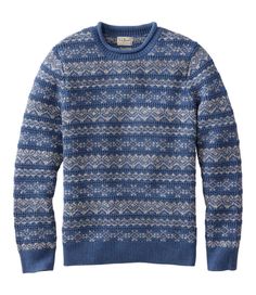 Our heaviest-weight cotton sweaters. There's nothing like the comfort of organic cotton, especially when it comes to this cozy, machine-washable crewneck sweater with a classic Fair Isle pattern. Traditional Fit: Relaxed through the chest, sleeve and waist. 100% organic cotton. Machine wash, dry flat. Ribbed collar, cuffs and hem. Thick waffle-stitch knit adds rugged texture. Imported. | Men's L.L.Bean Organic Cotton Waffle Sweater, Crewneck, Fair Isle Cozy Cotton Sweater With Jacquard Knit, Cotton Jacquard Knit Sweater Relaxed Fit, Cotton Jacquard Knit Sweater With Relaxed Fit, Cotton Crew Neck Sweater With Jacquard Knit, Cotton Crew Neck Sweater For Cold Weather, Cotton Fair Isle Pattern Top For Fall, Fall Cotton Jacquard Knit Sweatshirt, Cotton Crew Neck Sweatshirt For Cold Weather, Fall Cotton Jacquard Knit Sweater