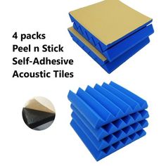 4 packs peel n stick self - adhesive acoustic tiles