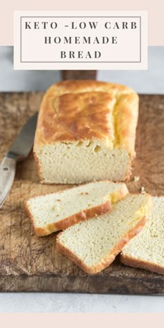 a loaf of keto low carb homemade bread on a cutting board