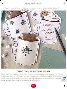 an email post on the website for hot chocolate