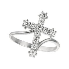 0.10 Carat Natural Diamond Cross Ring G SI 14K White Gold 100% Natural Diamonds, Not Enhanced in any way Round Cut Diamond Ring 0.10CT G-H SI 14K White Gold Prong style 1.4 grams 3/8 inch in width Size 7 11 stones Style # R7169.10WD ALL OUR ITEMS ARE MADE TO ORDER. ALL ITEMS AVAILABLE TO BE ORDERED IN 14K WHITE, ROSE OR YELLOW GOLD UPON REQUEST. All Chains of Pendants and Necklaces Can be Requested in 16'' or 18'' Length. . This item is proudly handcrafted in the USA. Perfect gift on any occasio Round Cut Diamond Ring, Diamond Jewelry Store, Diamond Cross, Cross Ring, Jewelry Rings Diamond, Diamond Solitaire Engagement Ring, Best Diamond, Fine Rings, Classic Ring