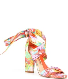 Hoco Shoes, Preppy Spring, Heels Aesthetic, Colorful Heels, Fun Heels, Block Heel Sandals