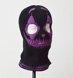 Cloth Mask Pattern, Crochet Ski Mask Free Pattern, Aesthetic Mask Design, Clown Balaclava, Ski Mask Crochet, Crochet Ski Mask, Masks Design, Ski Masks, Clown Halloween