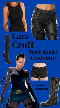 Lara Croft Tomb Raider Costume - All Found on Amazon Lara Croft Costume Angelina Jolie, Lara Craft Halloween, Laura Croft Halloween Costume, Tomb Raider Lara Croft Costume, Tomb Raider Halloween Costume, Laura Croft Costume, Lara Croft Outfit