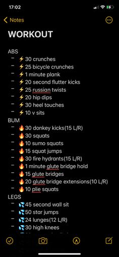 the workout log is displayed in this screenshote screen shot, with an arrow pointing to