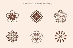 the korean traditional pattern is used to create flower designs for clothing, bags and other items