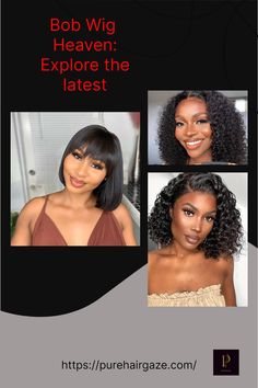 Bob Wigs for Every Mood: Transform your hair game with our curated collection of bob wigs. Whether you're feeling playful, elegant, or fierce, there's a bob wig waiting to match your vibe and elevate your style! Black Curly Wig, Long Curly Wig, A Bob, Short Curly Bob, Short Curly Wigs