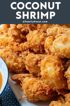 Coconut Shrimp - A Family Feast Baked Coconut Shrimp, Butterfly Shrimp, Coconut Shrimp Recipes, Dorm Food, Salmon Marinade, Prawn Recipes, Family Feast, Fried Shrimp, Coconut Shrimp