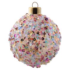 Ball sequin confetti glass multi ornament Tree Ornaments Bright, Sew Christmas, Sequin Ornaments, Sequin Crafts, Unique Holiday Decor, Champagne Flute Set, Recycled Gifts, Stocking Pattern, Candy Christmas