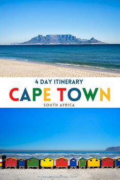 the cape town beach with text overlay that reads 4 day itinerary