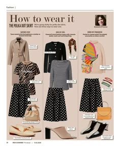 Pear Body Shape Outfit, Hourglass Capsule Wardrobe, Consider Me, Style Chart, Fashion Collage, Polka Dot Skirt, Dot Skirt