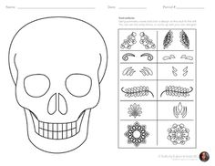 an image of a skull with flowers and leaves on it