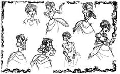 some disney princesses from the movie's storybook, with their names in black and