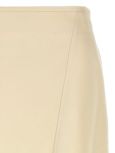 83% viscose, 17% silk Flowy Silk Skirt In Beige, Chic Knee-length Draped Skirt For Work, Flowy Silk Beige Skirt, Beige Silk Relaxed Skirt, Beige Silk Skirt For Formal Occasions, Formal Beige Silk Skirt, Summer Fitted Draped Skirt For Workwear, Asymmetrical Silk Pleated Maxi Skirt, Summer Workwear Draped Skirt Lined