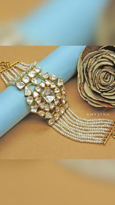 Gold Kada Bangles, Beautiful Wedding Jewelry, Star Jewellery, Hyderabadi Jewelry, Diamond Pendant Jewelry, Bridal Necklace Designs, Diamond Fashion Jewelry, Fancy Jewelry Necklace, Pearls Bracelet