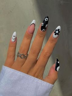 Monochrome Nails, Black And White Nail, Shein Clothing, Colorful Nails, White Nail, June 2022, Top 40, Beauty Nail, Fire Nails