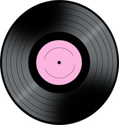 a black record with pink disc on it