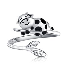 PRICES MAY VARY. Silver Cow Ring: The cow is symbolized Integrity, Industrious, cute and delicated. the cute small cow jewelry is a nice gift for animal cow cattle lover. High Quality: The cow ring is made of 925 sterling silver and plated white gold. Nickle-free, Lead-free and hypoallergenic. It won’t turn your skin green or red or itchy. Adjustable opening ring: This cow ring size is 8#, can be adjusted slightly ( 7#9# ), to ensure that any lady can enjoy the dainty and cute knuckle ring. Come Cow Ring, Sloth Ring, Cow Jewelry, Panda Jewelry, Small Cow, Animal Ring, Knuckle Ring, Animal Rings, Small Jewelry Box