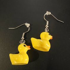 New Rubber Duck Shaped Earrings Details: Cute Little Dangling Earrings That Look Like Yellow Rubber Ducks That Have Plastic Backings Brand: Amazon Condition: Nwot Came In A Larger Pack & Have Never Been Worn Or Tried On Duck Earrings, Green Statement Earrings, Orchid Earrings, Amazon Jewelry, Rubber Ducks, Earring Cards, Skull Earrings, Earring Display, Pink Stars