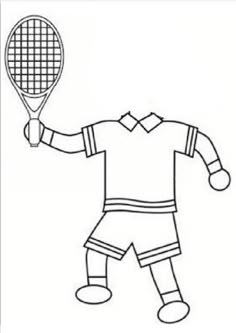 a cartoon tennis player with a racket in his hand coloring page for kids and adults