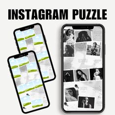 an instagram puzzle with two iphones next to it