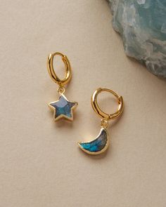 Sky Gazing, 00s Mode, Star And Moon, Mismatched Earrings, Funky Jewelry, Earrings Hoop, Bright Lights, Dream Jewelry