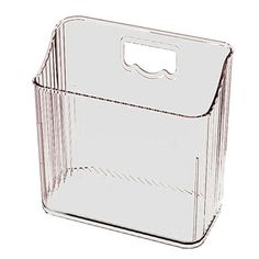 a clear plastic container with a handle