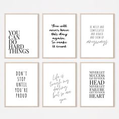 four black and white prints with the words you can do things