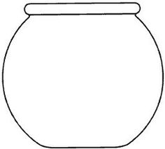 a black and white drawing of a fish bowl