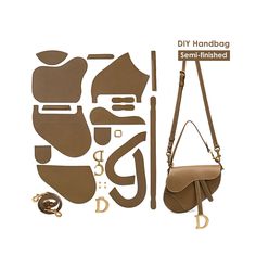 the diy handbag sewn - finished pattern is shown in three different colors