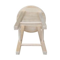 a wooden chair that is shaped like an elephant's tail and legs, sitting on a white background