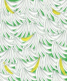 a drawing of bananas with green and yellow stripes