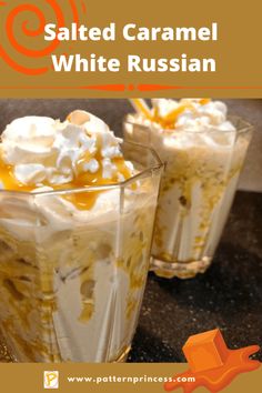 salted caramel white russian trifle with whipped cream