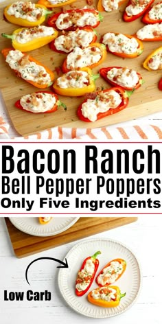 bacon ranch bell pepper poppers with only five ingredients