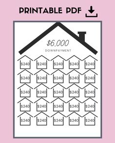 a printable house with the numbers for $ 500 on it and an arrow pointing up to