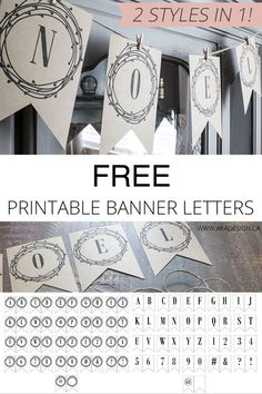 two styles in 1 printable banner letters for any type of party, wedding or special event