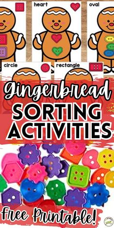 the gingerbread sorting activities are fun for kids to do with their own numbers and colors