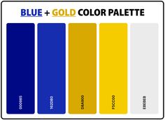 the blue and yellow color palette is shown in this graphic style, with different colors