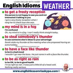 english idioms for weather and how to use them in the classroom or at home