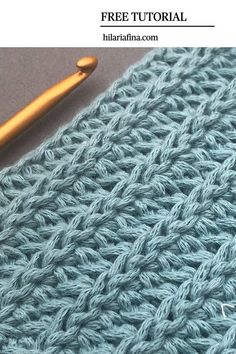 the crochet stitch is being worked on