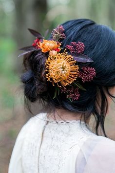 Bohemian Autumn, Wedding Woodland, Flowers In Her Hair, Bohemian Fall, Whimsical Wonderland Weddings, Woodland Wedding, Wedding Hair And Makeup, Bride Bridal