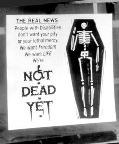 an ad for not dead yet with a skeleton in it