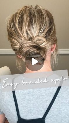 Ashley Erickson on Instagram: "Easy braided ponytail updo 😍 This cute updo is one you will be doing on repeat! Dress it up with some hair accessories or keep it casual for everyday 🫶🏻  . . #hairreel #reelhair #hairstyles #easyhair #easyupdo #holidayhair #hairideas #finehair #thinhair #layeredhair #haircut #haircolor #easyhairstyles #easyupdotutorial #ponytailupdo #hairoftheday #hairtutorial #hairvideos #hairtutorials #hairdo #hairtok #hairhacksforfinehair #hairhacksforthinhair #mediumlengthhair #hairofinstagram #hairgoals #easyupdos #easyupdo" Short Hair Updo Easy Casual, Medium Length Hair Updos Easy, Braided Ponytail Updo, Easy Braided Ponytail, Casual Updos For Medium Hair, Short Hair Updo Easy, Ashley Erickson, Straight Hair Updo, Fine Hair Updo