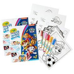 the paw patrol coloring book with markers and crayons